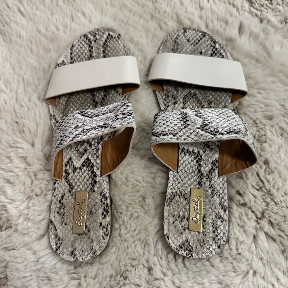 Qupid Snake Print Sandals, Women’s size 7.5